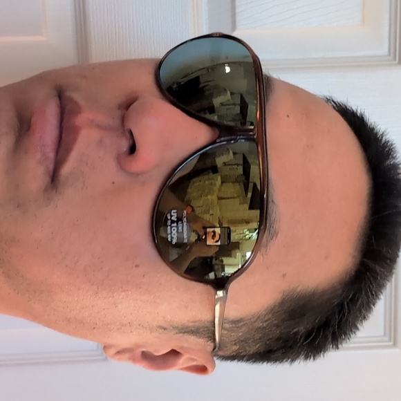 NWT True Vintage Sports Aviator tortoise frame w/ iridium gold mirror sunglasses - Picture 7 of 8